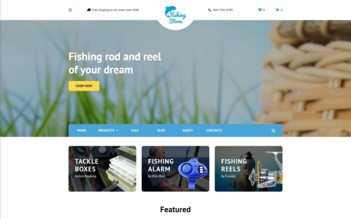 Fishing Store OpenCart Template