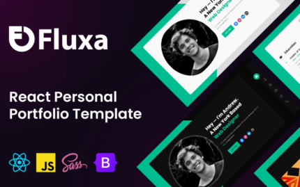 Fluxa - React Personal Portfolio Template Website Template