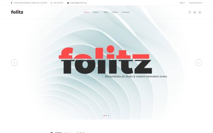 Folitz - Art Studio Minimalistic Joomla Template