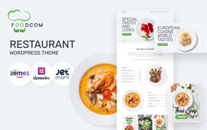 Foodcom - Restaurant WordPress Elementor Theme WordPress Theme