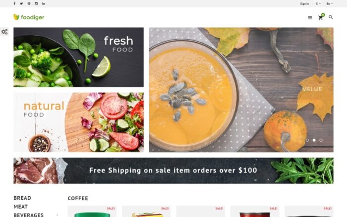 Foodiger - Grocery Store PrestaShop Theme