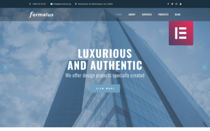 Formelus - Architecture Multipurpose Modern WordPress Elementor Theme WordPress Theme