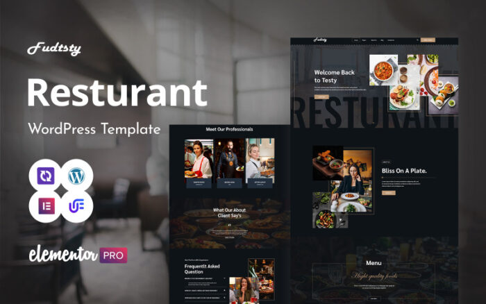 Fudtsty - Tasty Dining Restaurant And WordPress Elementor Theme WordPress Theme