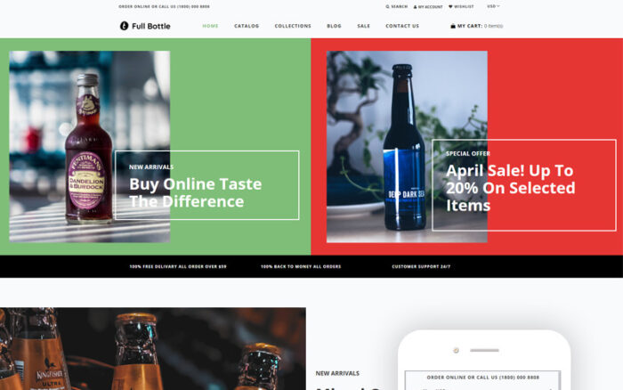 Full Bottle - Drinks Store Clean Shopify Theme