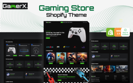 Gamerx - Digital Gaming Store Shopify 2.0 Theme Shopify Theme