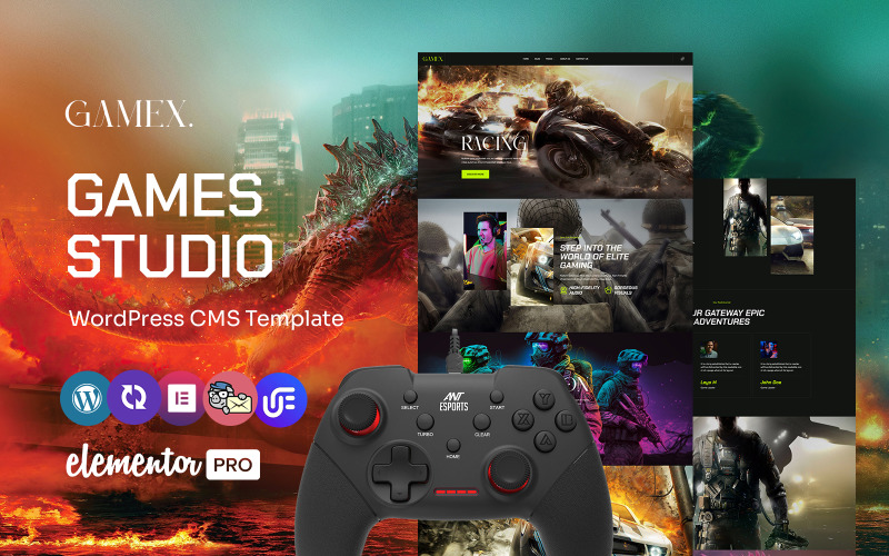 Gamex - Online Games Studio Multipurpose WordPress Elementor Theme WordPress Theme