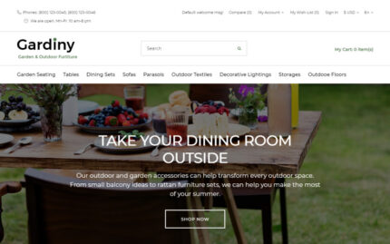 Gardiny - Furniture Parallax Elegant OpenCart Template