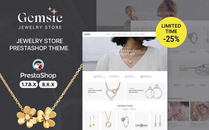 Gemsic Jewelry and Fashion PrestaShop Theme