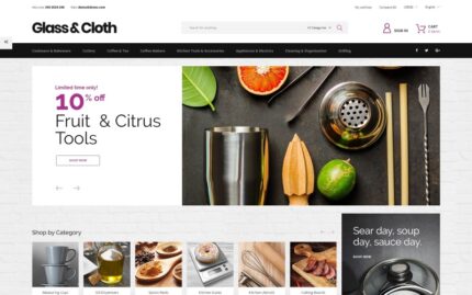 Glass and Cloth - Dishes Store PrestaShop Theme