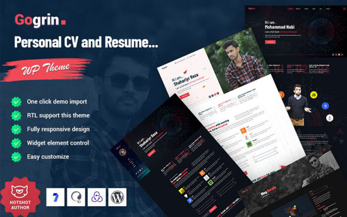 Gogrin - Personal and CV WordPress Theme