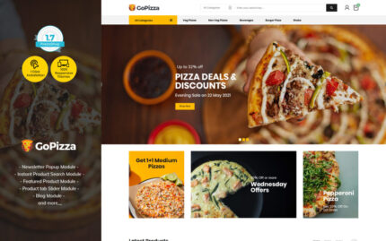 Gopizza Pizza - Restaurant Food Burger PrestaShop Store PrestaShop Theme