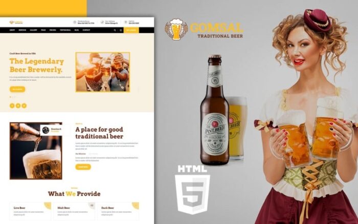 Gospal Craft Beer Brewery Landing Page Template