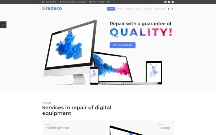 Gradeco - Computer Repair Joomla Template