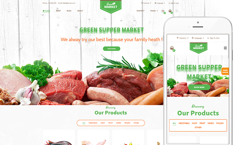 Green Market - Organic Food Restaurant Theme WooCommerce Theme