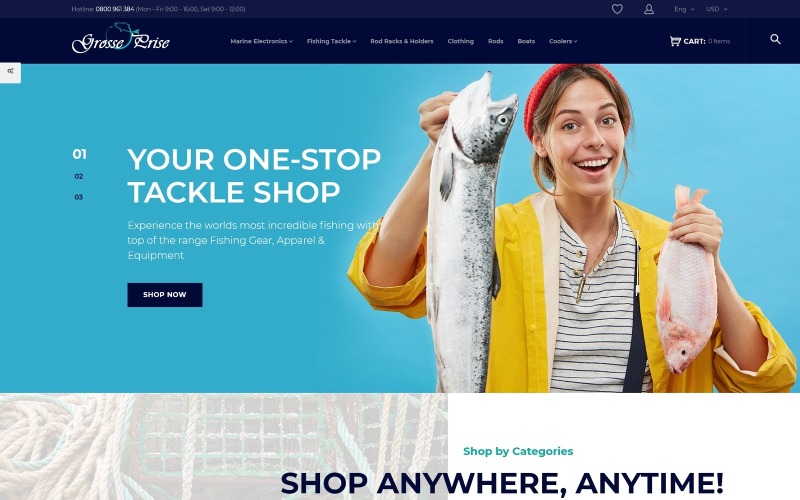 Grosse Prise - Fishing Gear Store PrestaShop Theme