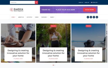 Gushira - News Magazine Responsive Multi page HTML Template Website Template