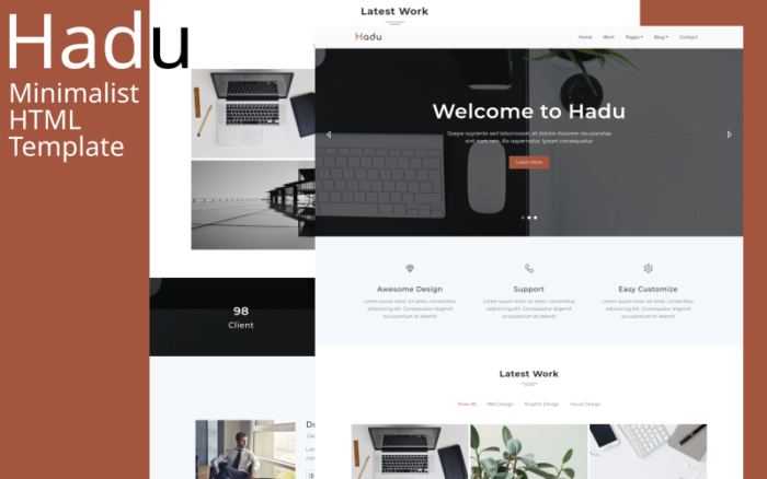 Hadu - Minimalist HTML Template Website Template