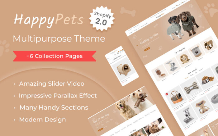 Happy Pets - Animals Store Responsive Multipurpose Shopify Theme