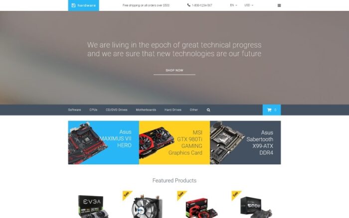 Hardware OpenCart Template