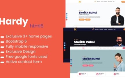 Hardy Portfolio Bootstrap HTML Landing Page Template.