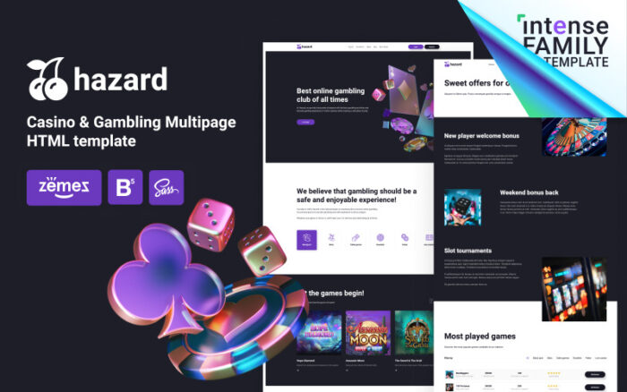 Hazard - Casino & Gambling Bootstrap HTML5 Website Template