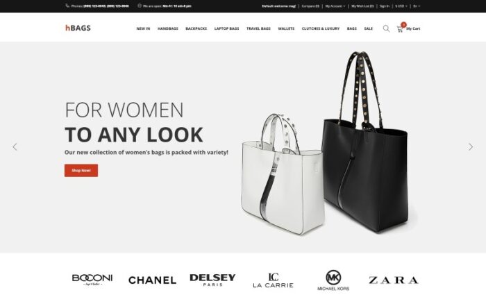 hBags - Handbag Multipage Clean OpenCart Template