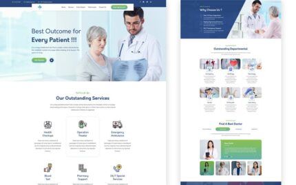 Healthcarex - Clinic Services HTML5 Template Landing Page Template