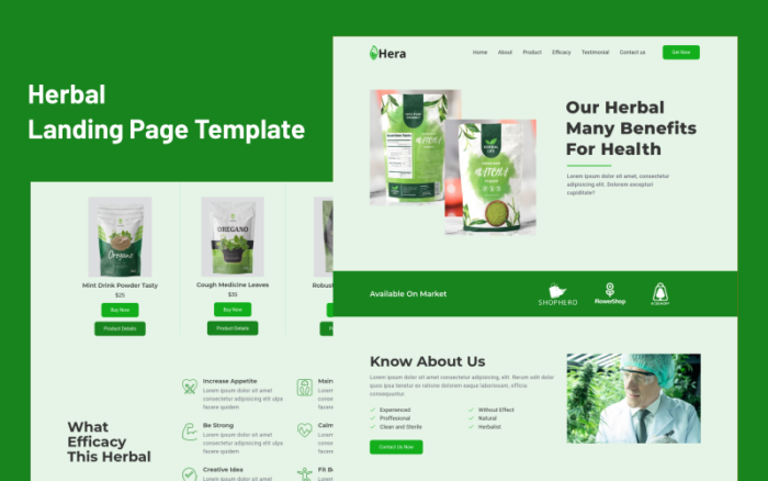 Hera - Herbal Landing Page Template