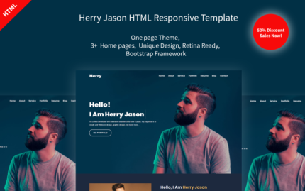 Herry Personal Portfolio HTML5 Landing Page Template