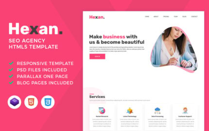 Hexan - Digital Agency/SEO Agency HTML Template Website Template