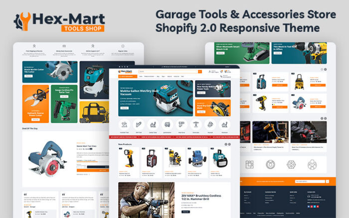 Hexmart - Construction Tools & Equipment Store Multipurpose Shopify 2.0 Responsive Theme Shopify Theme