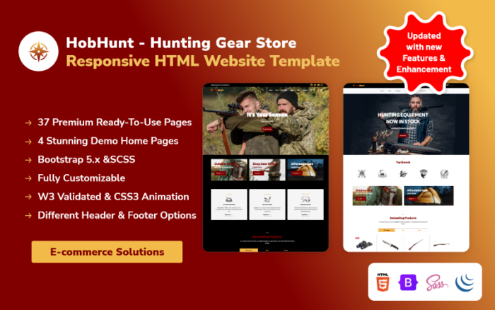 HobHunt - Hunting Gear Store Responsive HTML Website Template