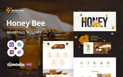 Honiie Yum - Honey Farm And Honey Shop Multipurpose WordPress Elementor Theme WordPress Theme