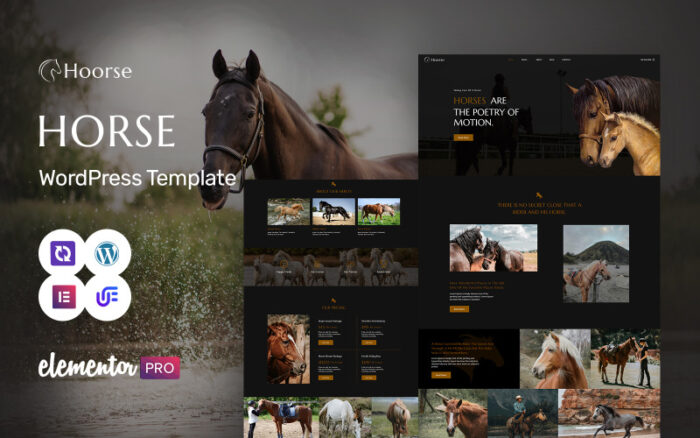 Hoorse - Horse Riding School, Horse Racing And Equestrian Center WordPress Elementor Theme WordPress Theme