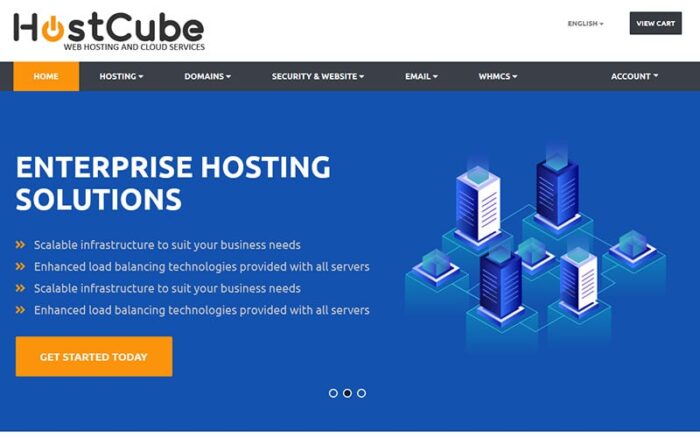 HostCube WHMCS Website Template