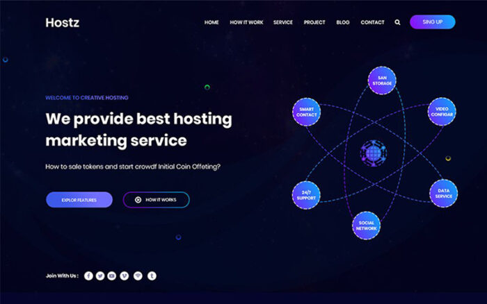 Hostz - Hosting HTML5 Landing Page Template