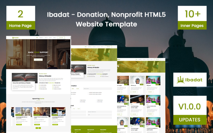 Ibadat - Donation, Nonprofit HTML5 Website Template