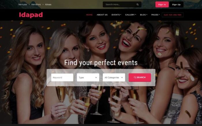 Idapad - Event Multipurpose Bootstrap HTML Template Website Template