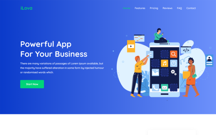 Ilova App Landing Page HTML5 Template Landing Page Template