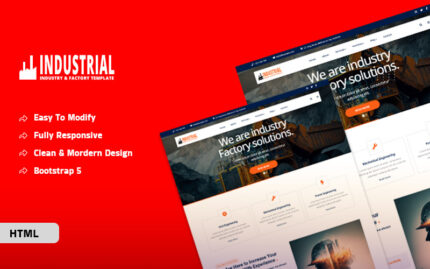 Industrial Bootstrap HTML5 Template Website Template