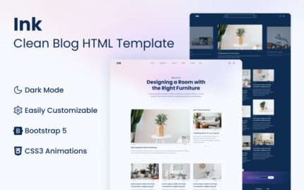 Ink - Clean Blog HTML Template Website Template