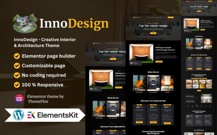 InnoDesign - Creative Interior & Architecture Theme WordPress Theme