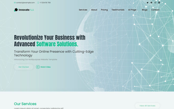 InnovateTech - Technology & It Solution Multipurpose Website Template