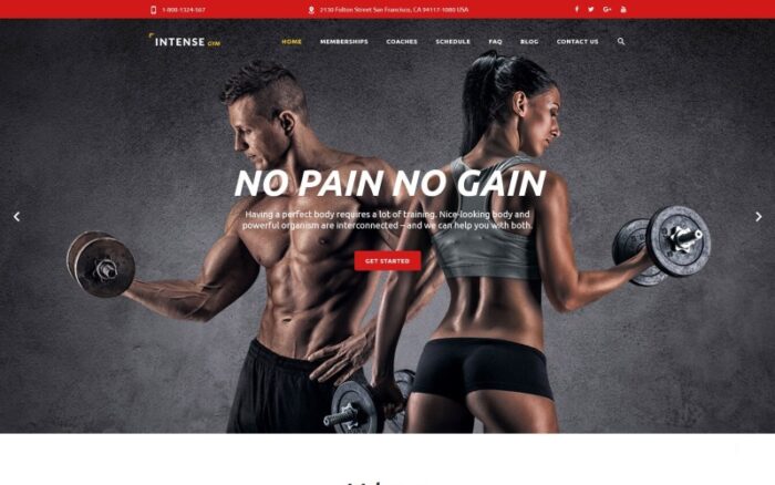 Intense Gym Website Template