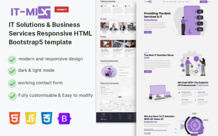 IT-mix | IT Solutions & Business Services HTML Landing Page Template