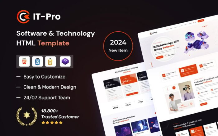 ITpro – Software & Technology HTML5 Template Website Template