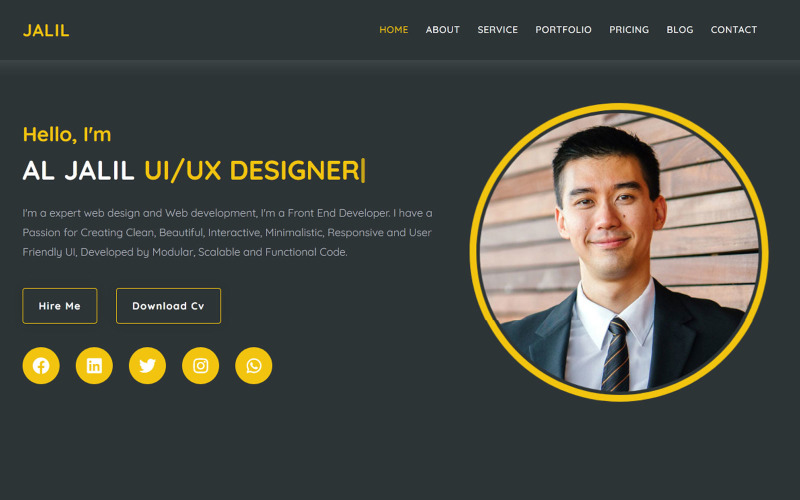 Jalil - Personal Portfolio Landing Page Template