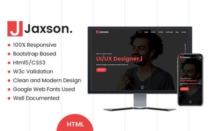 Jaxson - Responsive Bootstrap 4 One Page Portfolio Html Template Website Template