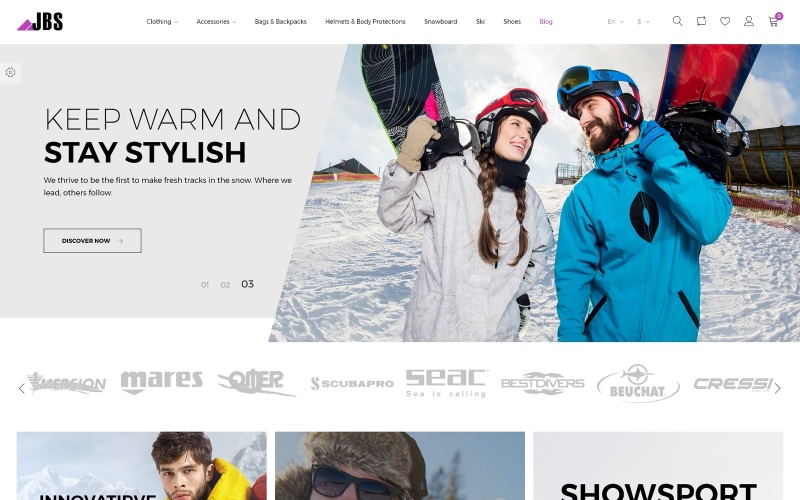 JBS - Winter Sports Equipment PrestaShop Theme