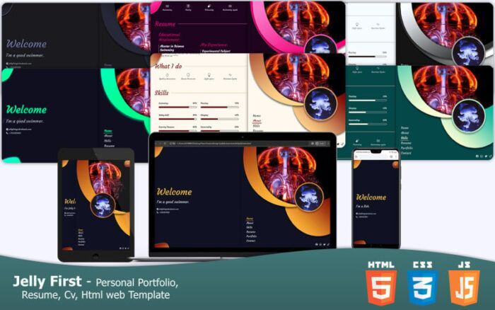 JellyFirst - Html portfolio template Landing Page Template